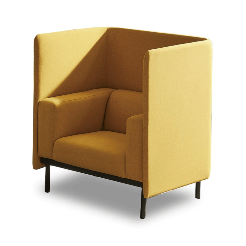 Floater Single Seater Acoustic Privacy Lounge High Back Fabric Sofa Booth