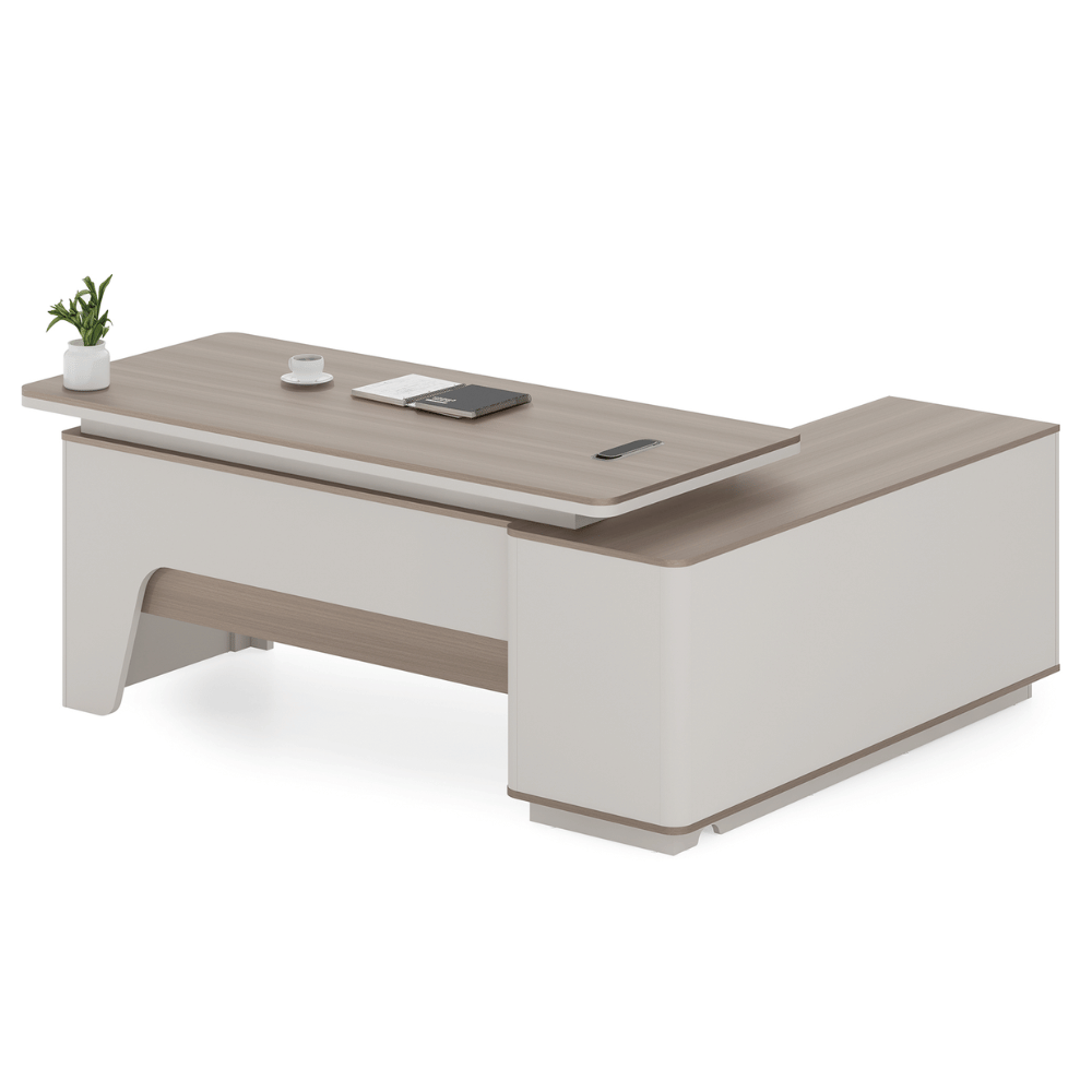 Flora-A Office Executive Desk with Return Cabinet