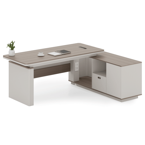 Flora-A Office Executive Desk with Return Cabinet