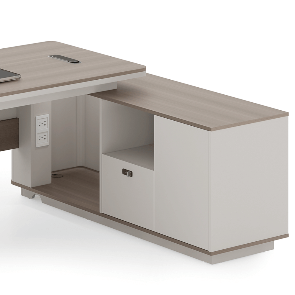 Flora-A Office Executive Desk with Return Cabinet