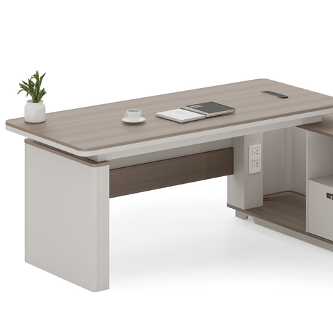 Flora-A Office Executive Desk with Return Cabinet
