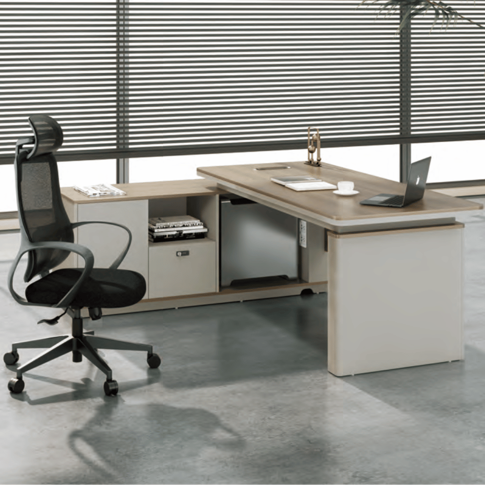Flora-A Office Executive Desk with Return Cabinet