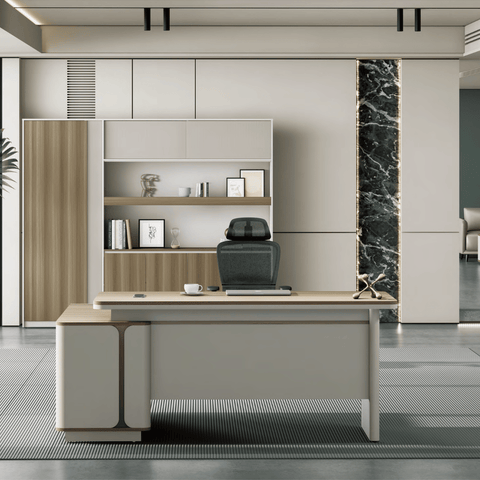 Flora-B Office Executive Desk with Return Cabinet