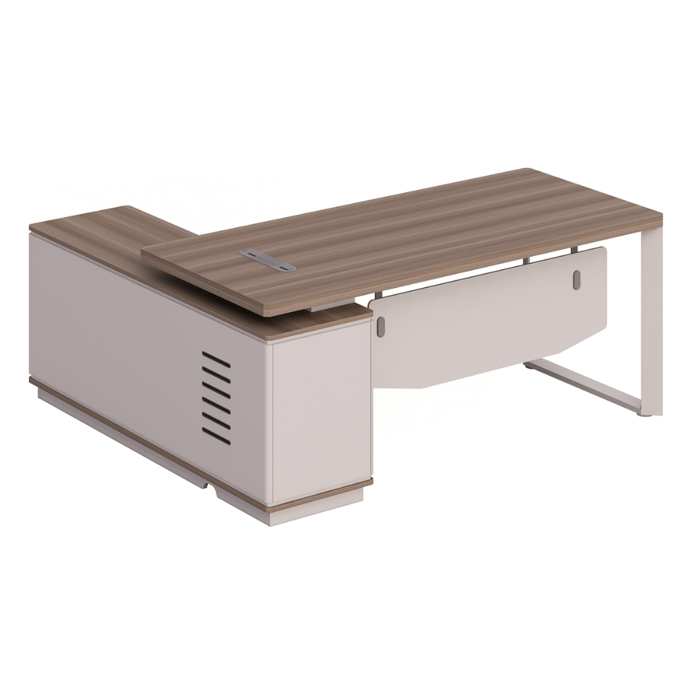 Flora-C Compact Executive Desk with Return Cabinet