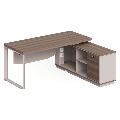 Flora-C Compact Executive Desk with Return Cabinet