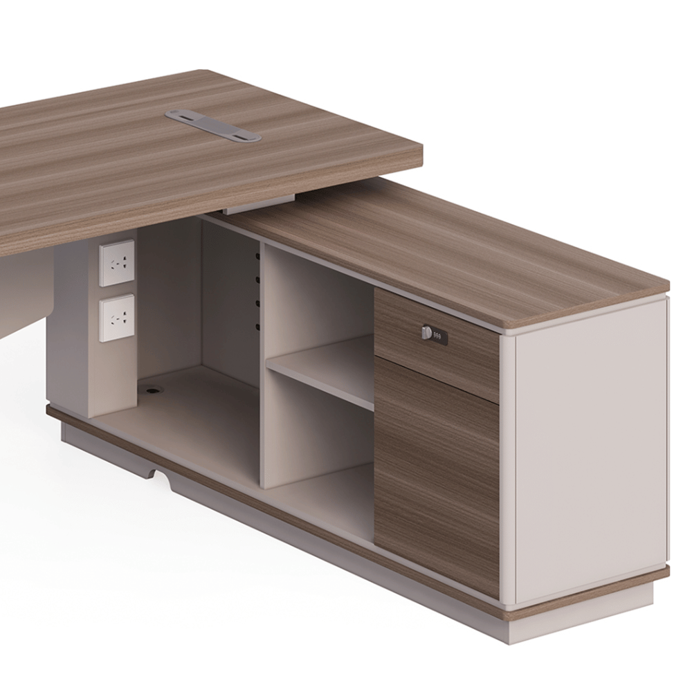 Flora-C Compact Executive Desk with Return Cabinet