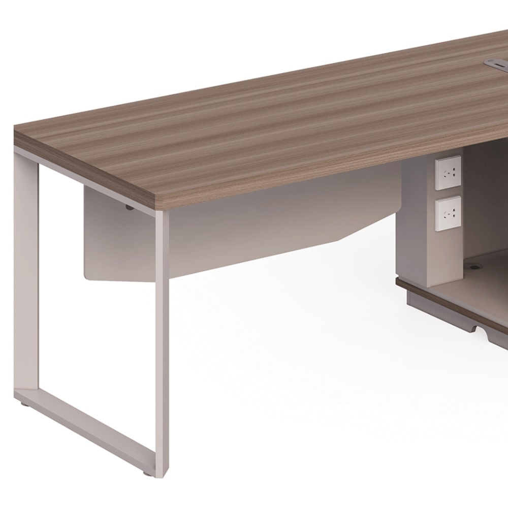 Flora-C Compact Executive Desk with Return Cabinet