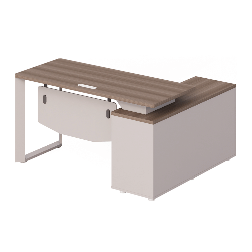 Flora-C Compact Executive Desk with Return Cabinet