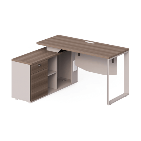 Flora-C Compact Executive Desk with Return Cabinet