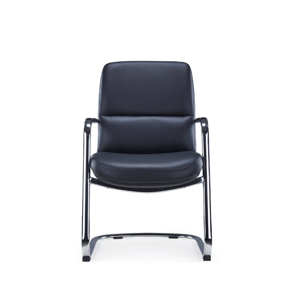 Florea-V Mid Back Office Leather Meeting Cantilever Chair