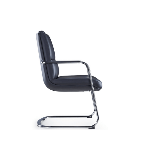 Florea-V Mid Back Office Leather Meeting Cantilever Chair