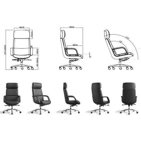 Florea High Back Office Leather Executive Chair