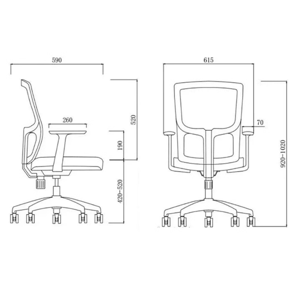 Flow Mid Back Ergonomic Office Chair - Gavisco Office Furniture