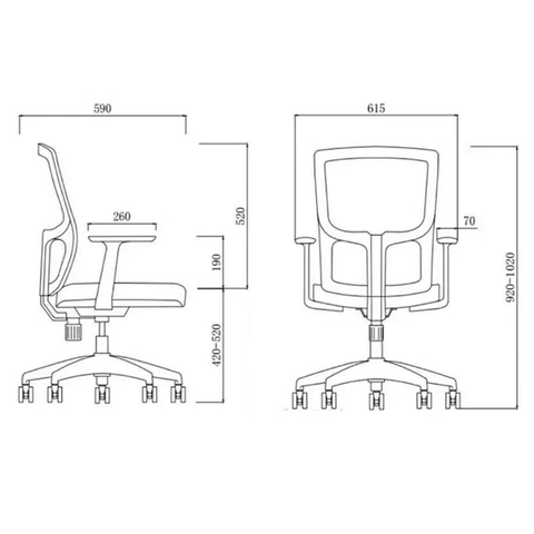 Flow Mid Back Ergonomic Office Chair - Gavisco Premium Office Furniture