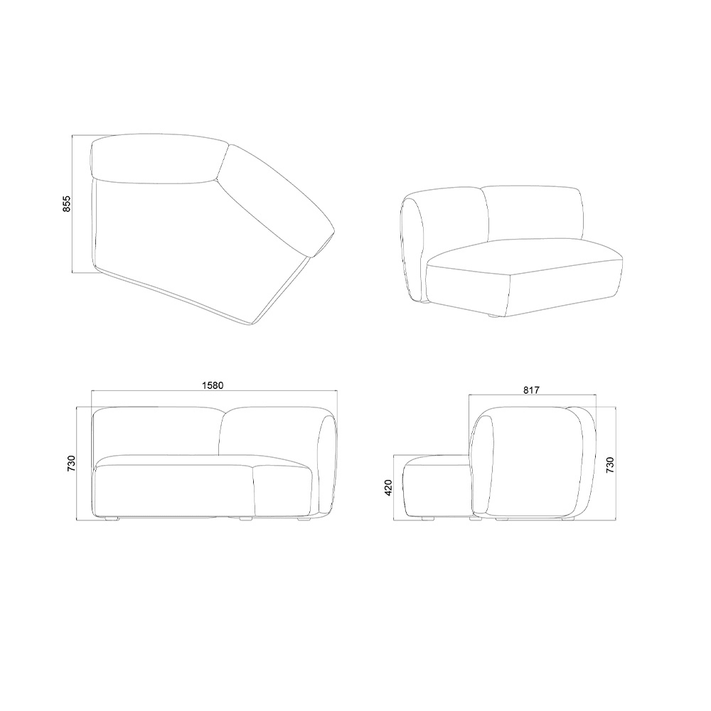 Flower Modern Office Fabric Modular Sectional Sofa - Gavisco Office Furniture