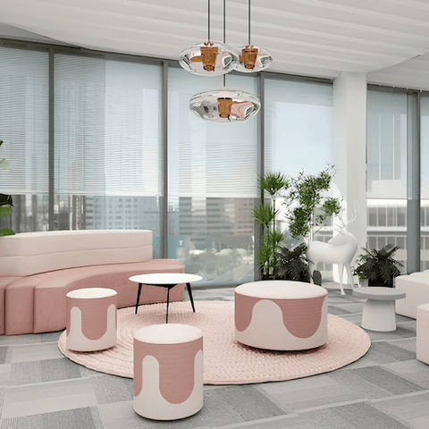 Fluid Modern Sofa Ottoman Pouf