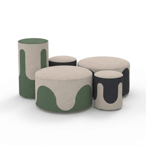 Fluid Modern Sofa Ottoman Pouf