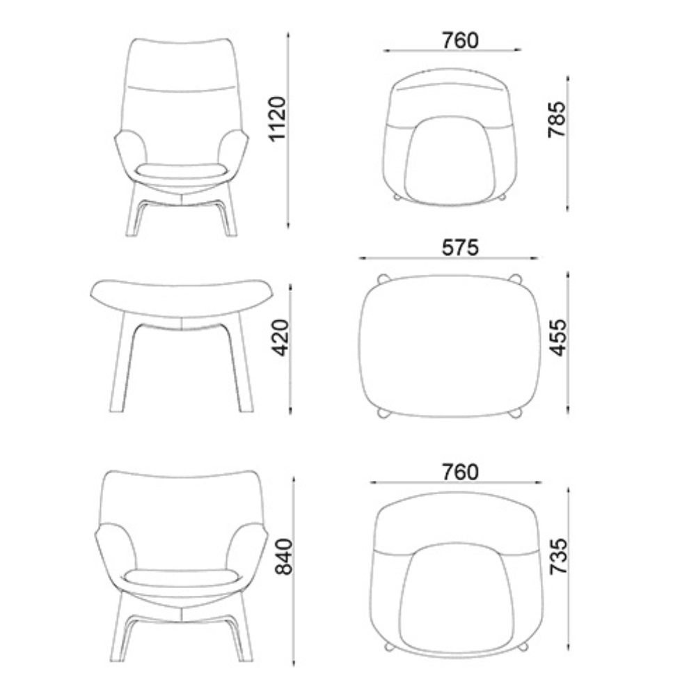 Fly High Back Office Fabric Leisure Lounge Armchair with Ottoman - Gavisco Office Furniture