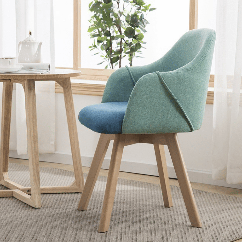 Freya Modern Fabric Solid Wood Dining Chair