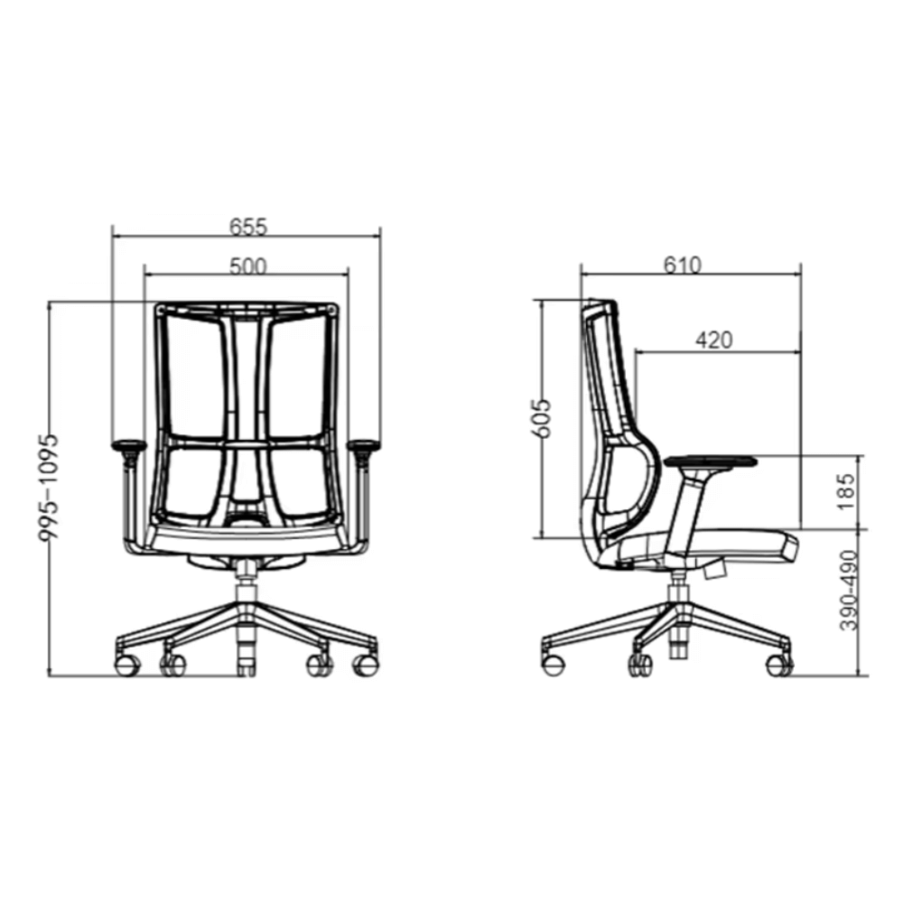 Gaia-M Mid Back Advance Ergonomic Office Chair - Gavisco Office Furniture