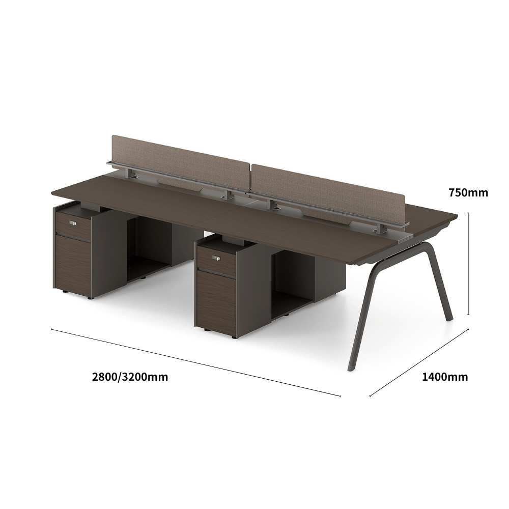 Galaxy-A Modern Metal Frame Office Desk Workstation with Storage Cabinet
