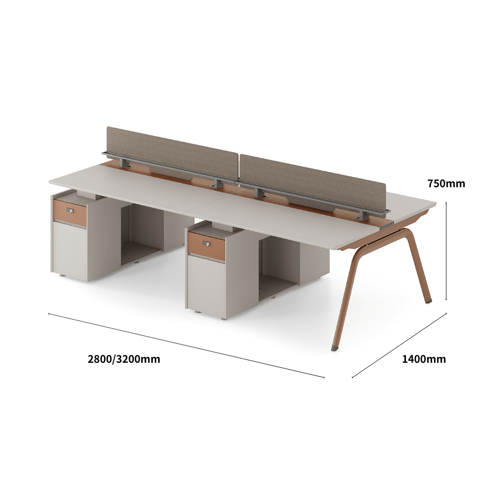 Galaxy-A Modern Metal Frame Office Desk Workstation with Storage Cabinet