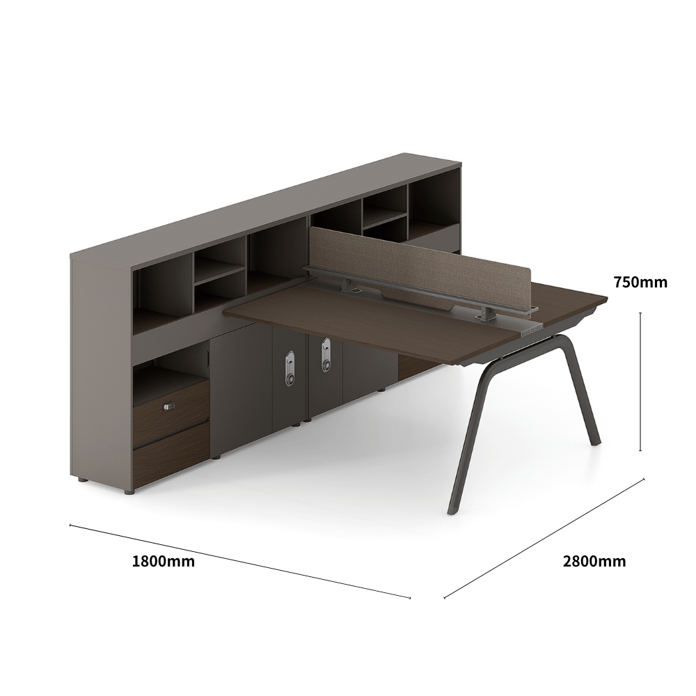 Galaxy-C Modern Metal Frame Office Desk Workstation with Tall Return P ...