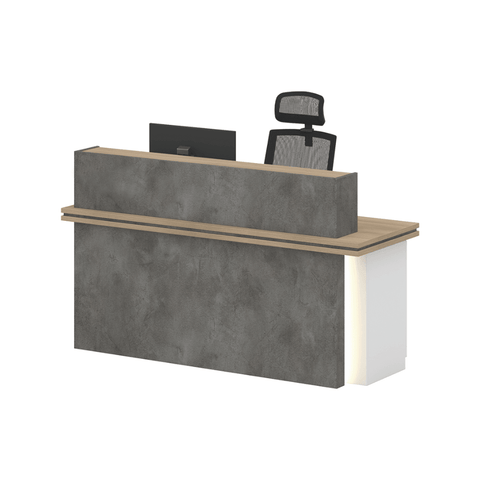 Garnet Wooden Office Reception Counter Desk with Storage Cabinet - Gavisco Office Furniture