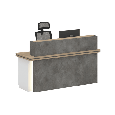 Garnet Wooden Office Reception Counter Desk with Storage Cabinet - Gavisco Office Furniture