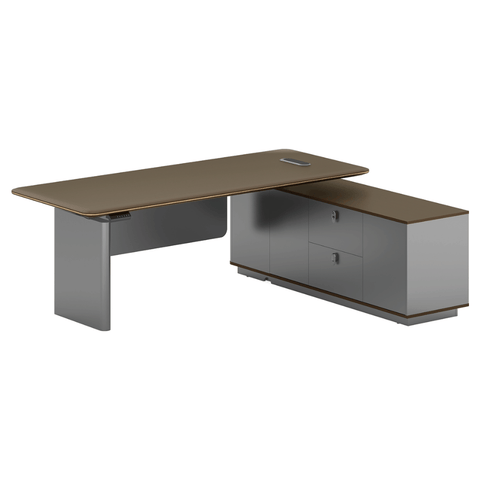 Garrison-A Modern Electric Standing Executive Desk with Side Return Cabinet
