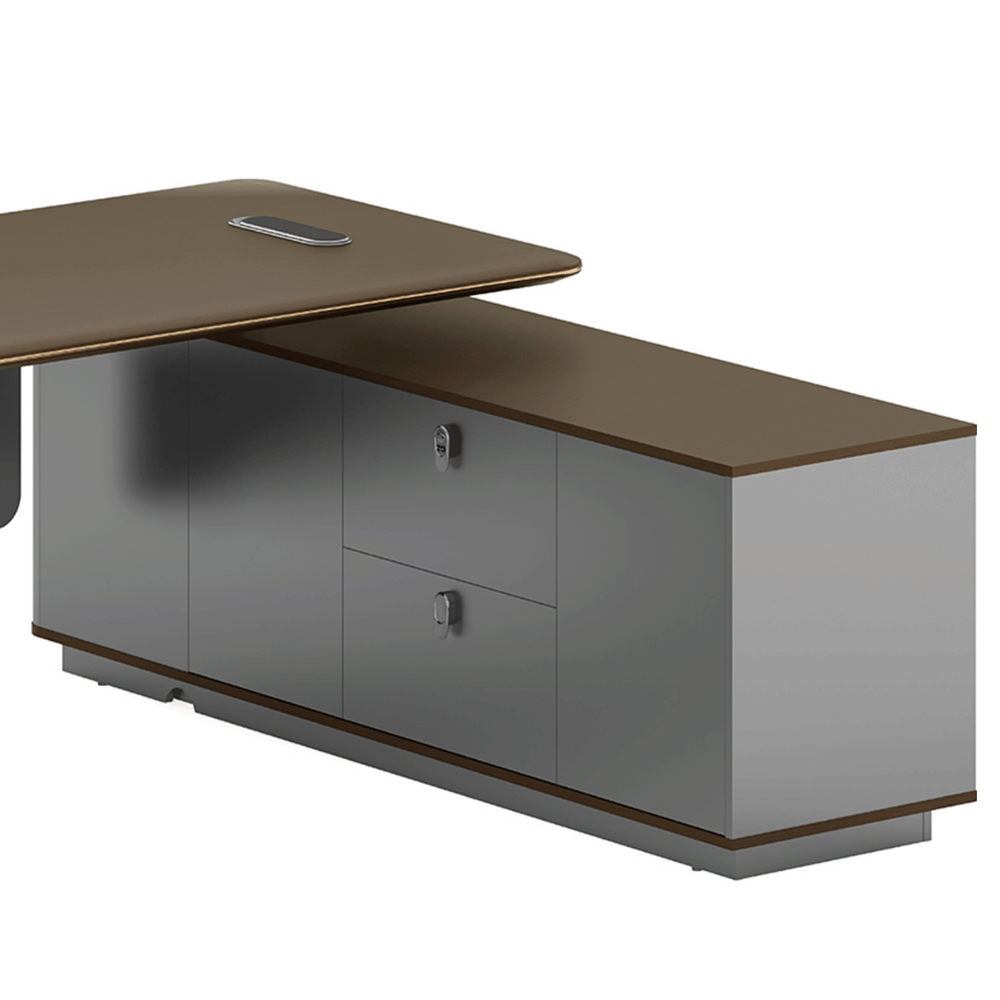 Garrison-A Modern Electric Standing Executive Desk with Side Return Cabinet