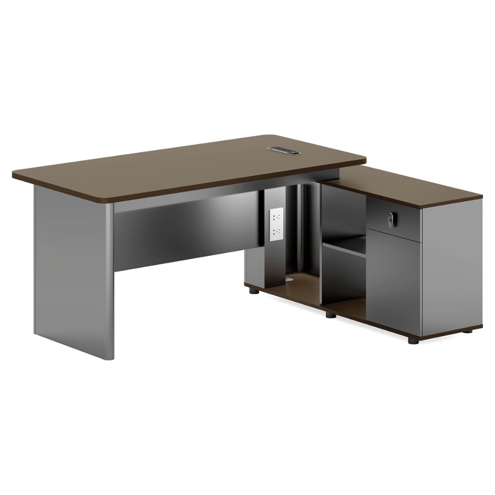 Garrison-B Executive Desk with Side Return Cabinet