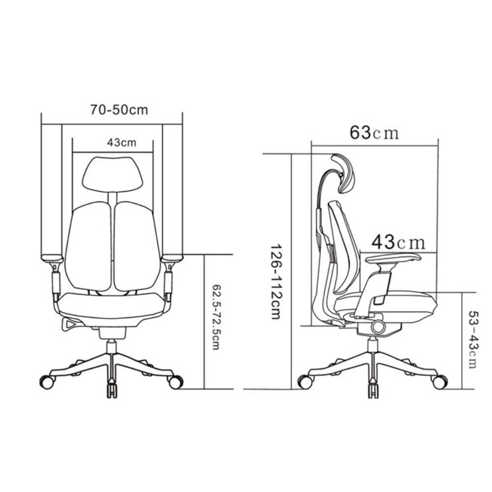 Twina High Back Double Back Ergonomic Office Chair - Gavisco Office Furniture