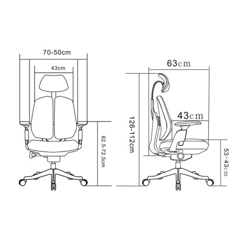 Twina-M Mid Back Double Back Ergonomic Office Chair - Gavisco Office Furniture