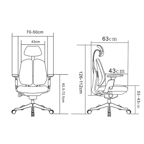 Twina High Back Double Back Ergonomic Office Chair - Gavisco Office Furniture