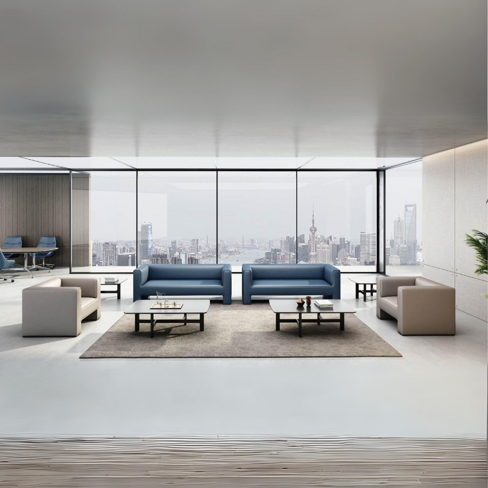 Gong Three Seater Designer Leather Office Lounge Sofa - Gavisco Premium Office Furniture