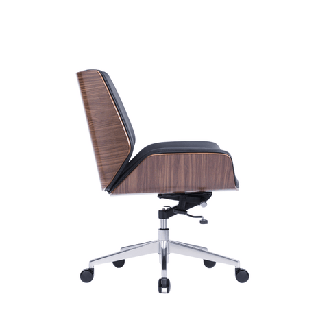 Grain-M Mid Back Bentwood Office Leather Meeting Conference Chair