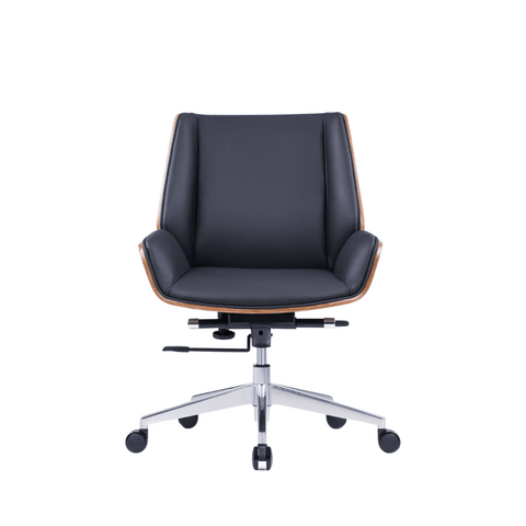 Grain-M Mid Back Bentwood Office Leather Meeting Conference Chair
