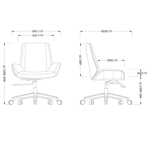 Grain-M Mid Back Bentwood Office Leather Meeting Conference Chair