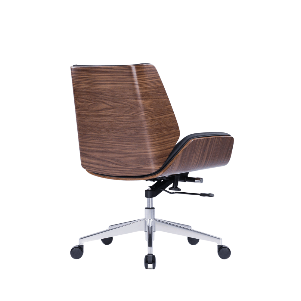Grain-M Mid Back Bentwood Office Leather Meeting Conference Chair