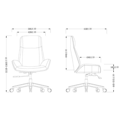 Grain High Back Bentwood Office Leather Executive Chair