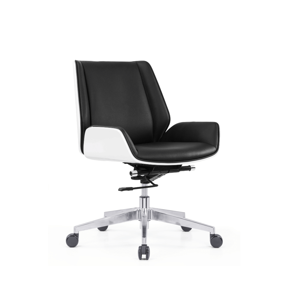 Grain-M Mid Back Bentwood Office Leather Meeting Conference Chair