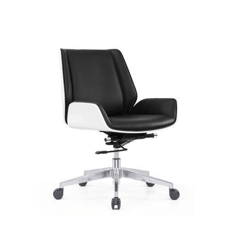 Grain-M Mid Back Bentwood Office Leather Meeting Conference Chair