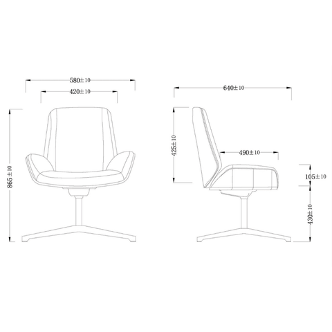 Grain-V Modern Leather Meeting Visitor Chair