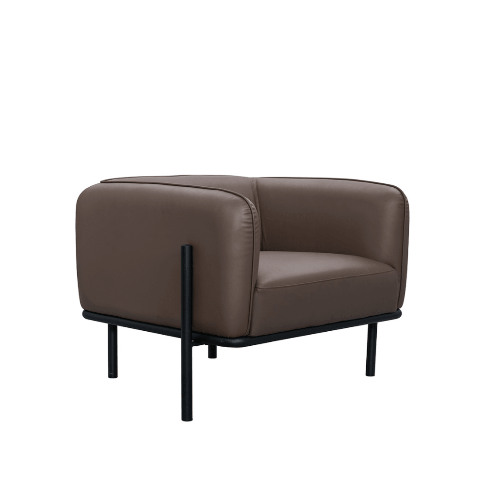 Gusto Single Seater Leather Office Lounge Sofa - Gavisco Office Furniture