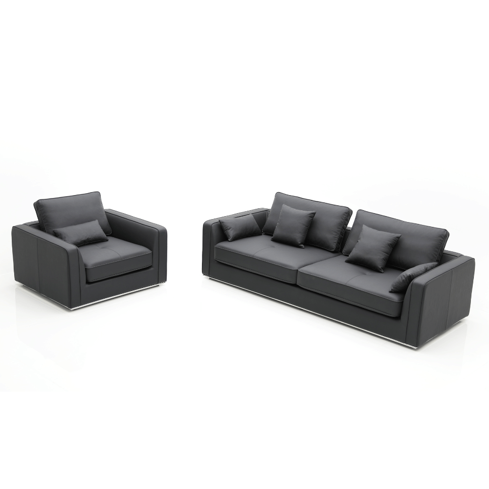 Hamilton Two Seater Modern Leather Office Lounge Sofa