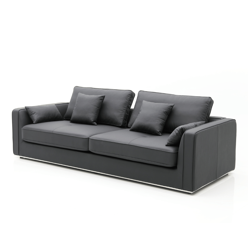 Hamilton Three Seater Modern Leather Office Lounge Sofa