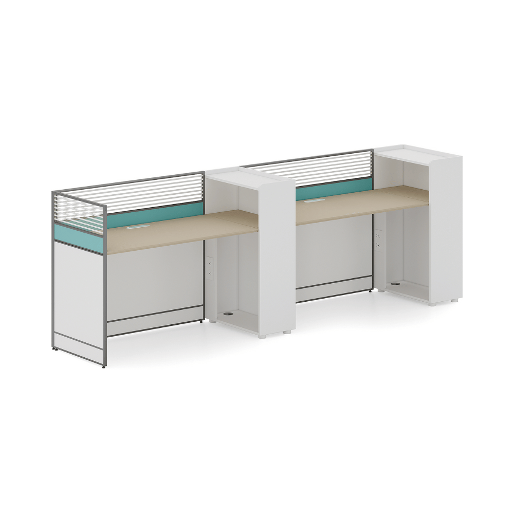 Partision Desk Harbour-B Modern Office Partition Workstation Desk with Side Cabinet ...