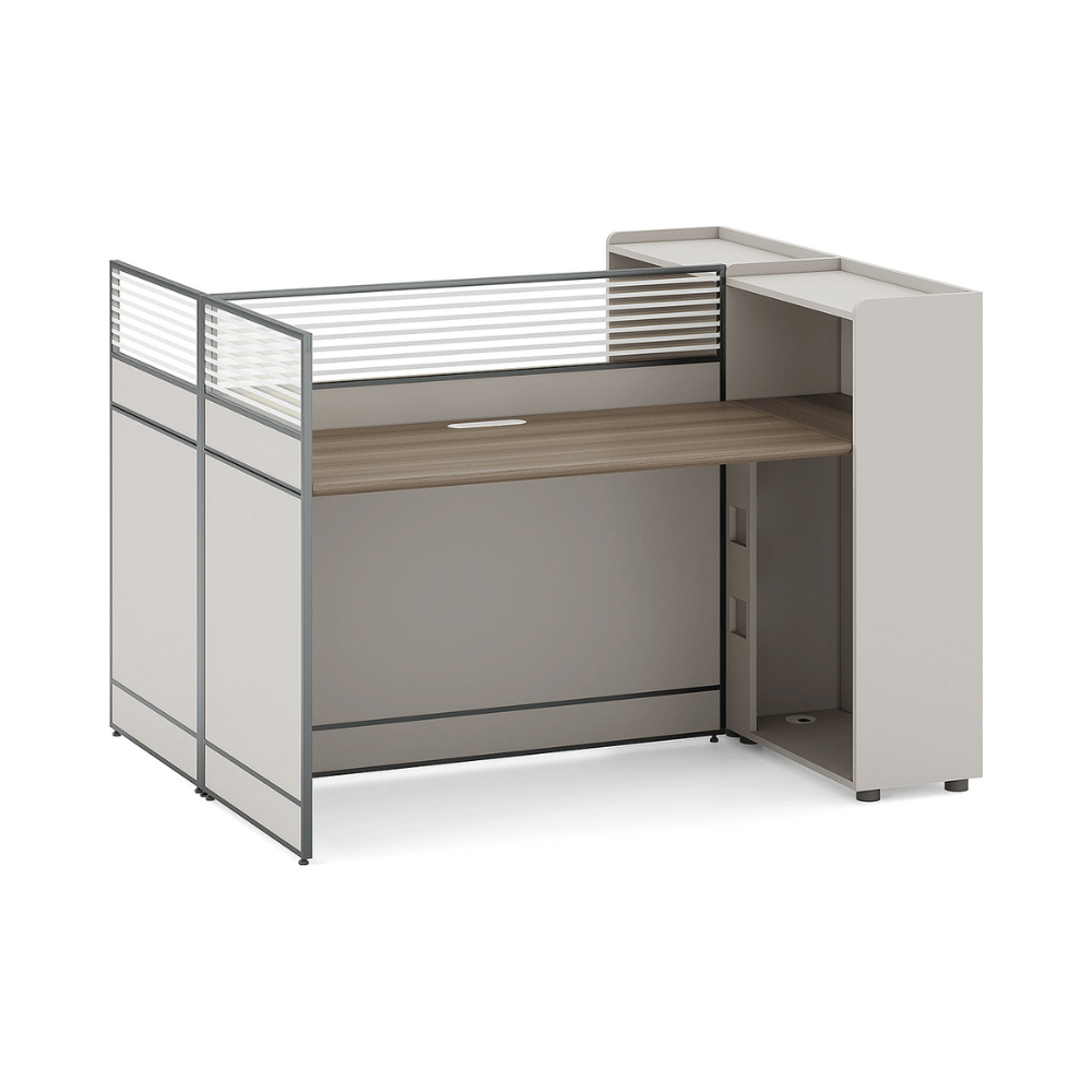 Partision Desk Harbour-B Modern Office Partition Workstation Desk with Side Cabinet ...