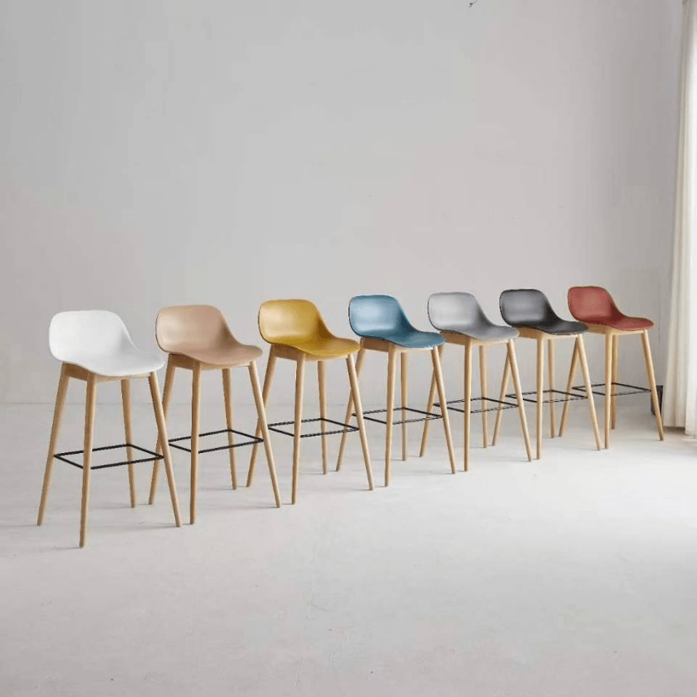 Hay Wooden Plastic High Bar Stool Chair - Gavisco Office Furniture